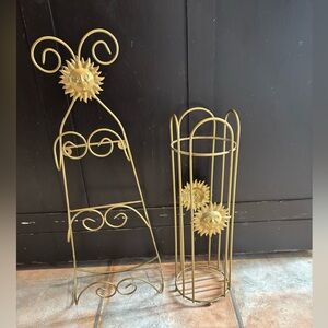 Vintage Celestial Gold Bath Storage Set